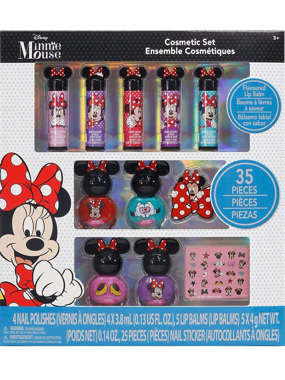 Disney Minnie Mouse Sparkly Cosmetic Makeup Set - 35 Pcs